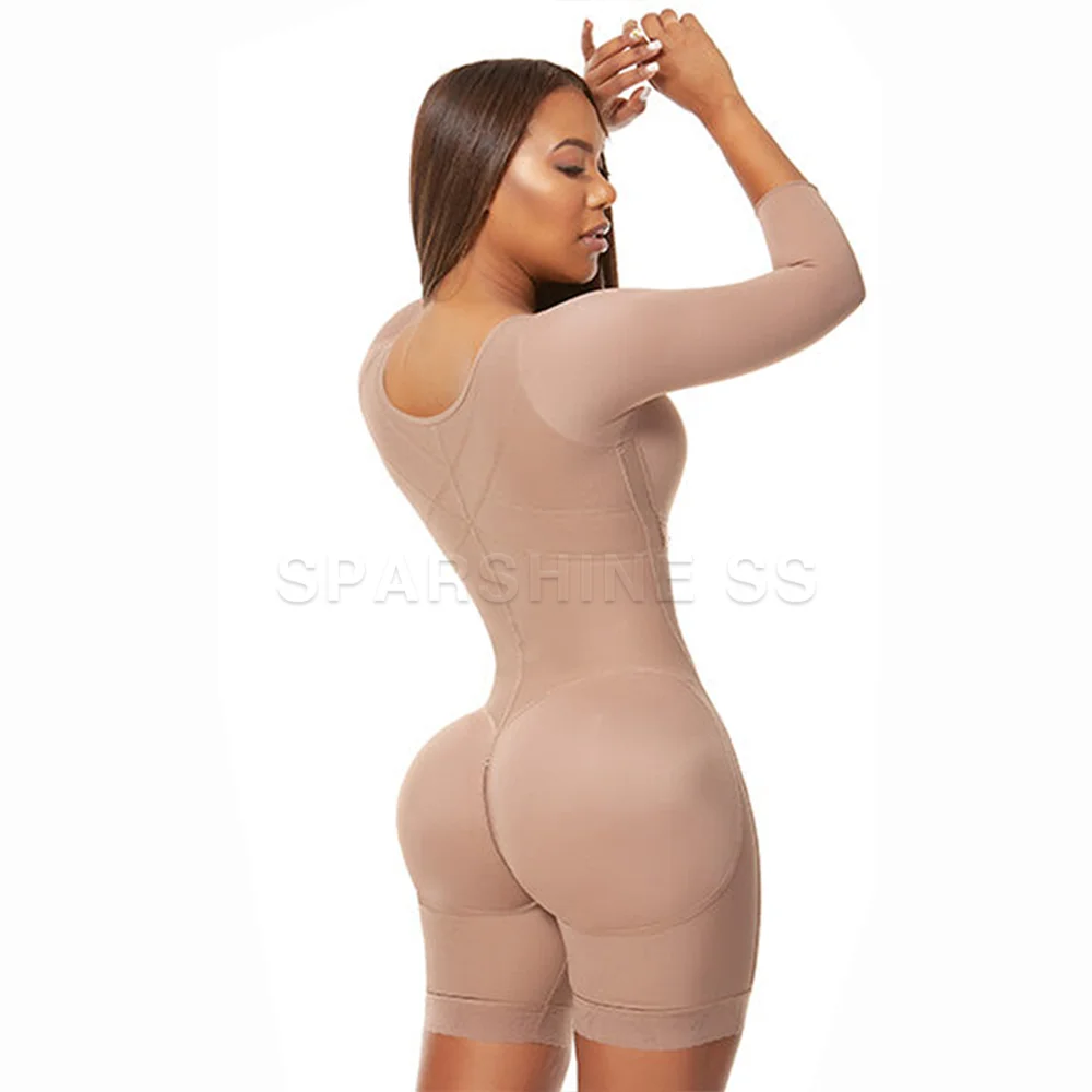 Faja Corset Full Body Shaping Bodysuits High Waist Abdomen Control Shapewear for Long Sleeve Compression Garments Everyday Wear
