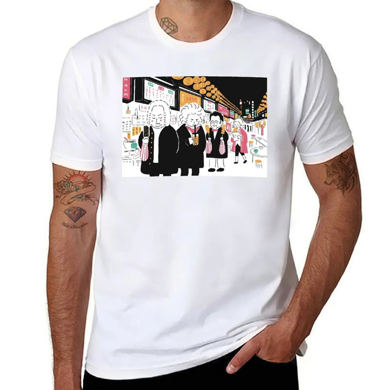 

man Mozart cotton Beethoven t Bach Schubert t shirts 100% men cotton shirt T-Shirt