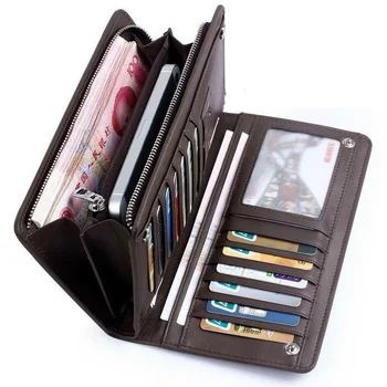 Erkekler uzun cüzdan el çantası kredi kart tutucu çantalar Carteira Masculina Carteras Billetera Hombre PU deri para Portfe Carte