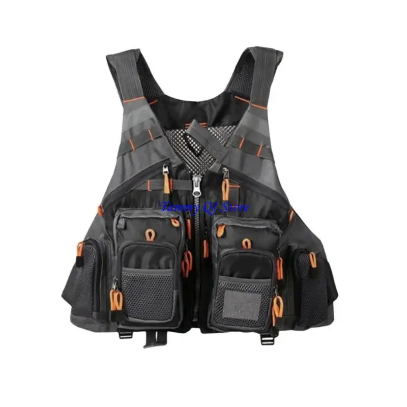 

F1FD Trout Fishing Gear Multi Pokcet Waistcoat Jackets Fly Fishing Vest for Men Women