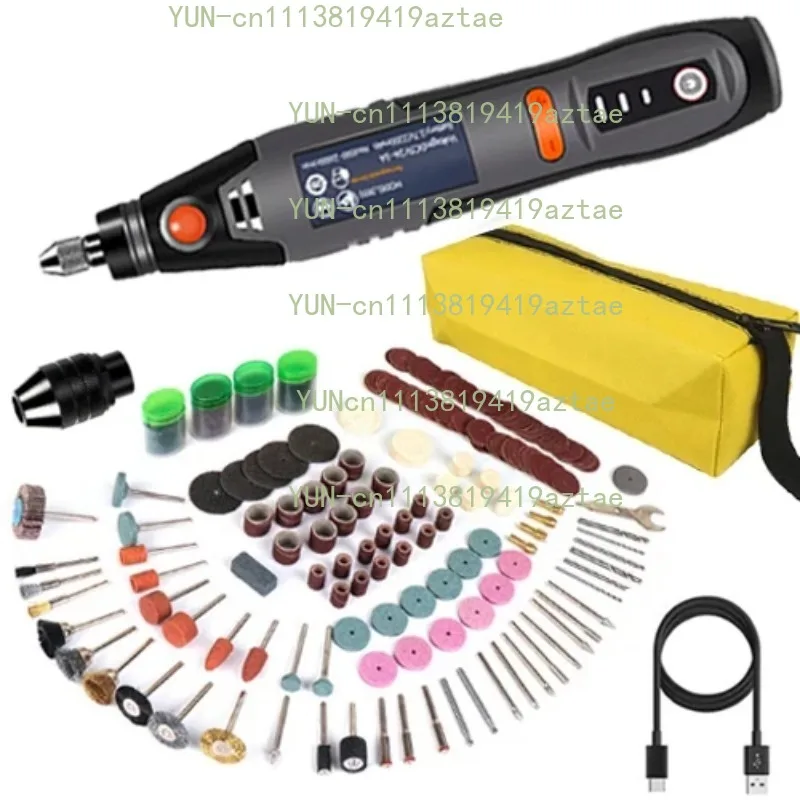 USB Cordless Mini Rotary Engraving Pen, 3‑Speed 8500‑21000RPM with Accessory Set