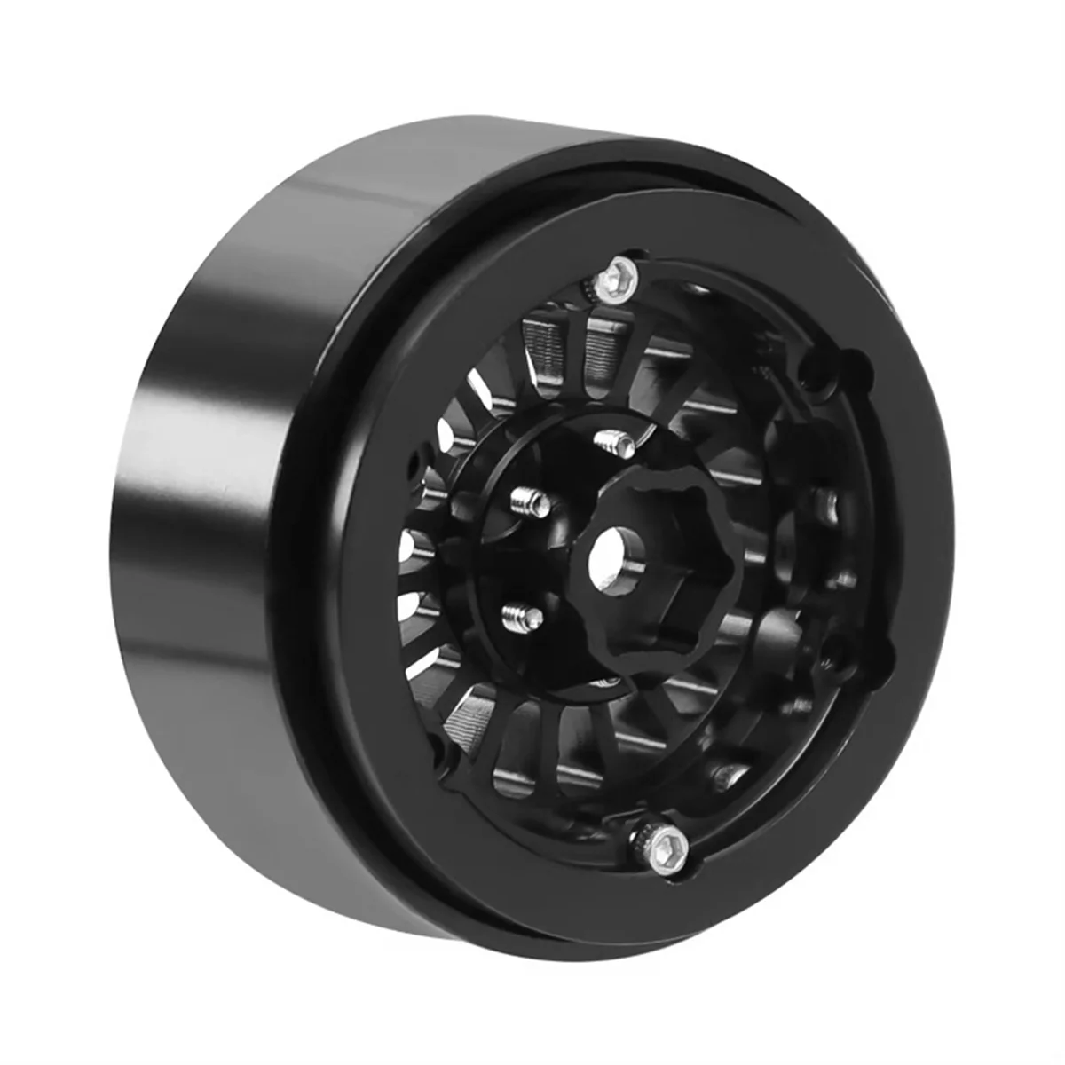 Aluminium 1.3 Inch Beadlock Wheel Rim for 1/18 Traxxas Trx4m 1/24 Scx24 Fms24 Rc Crawler Car Wheel Hub Black