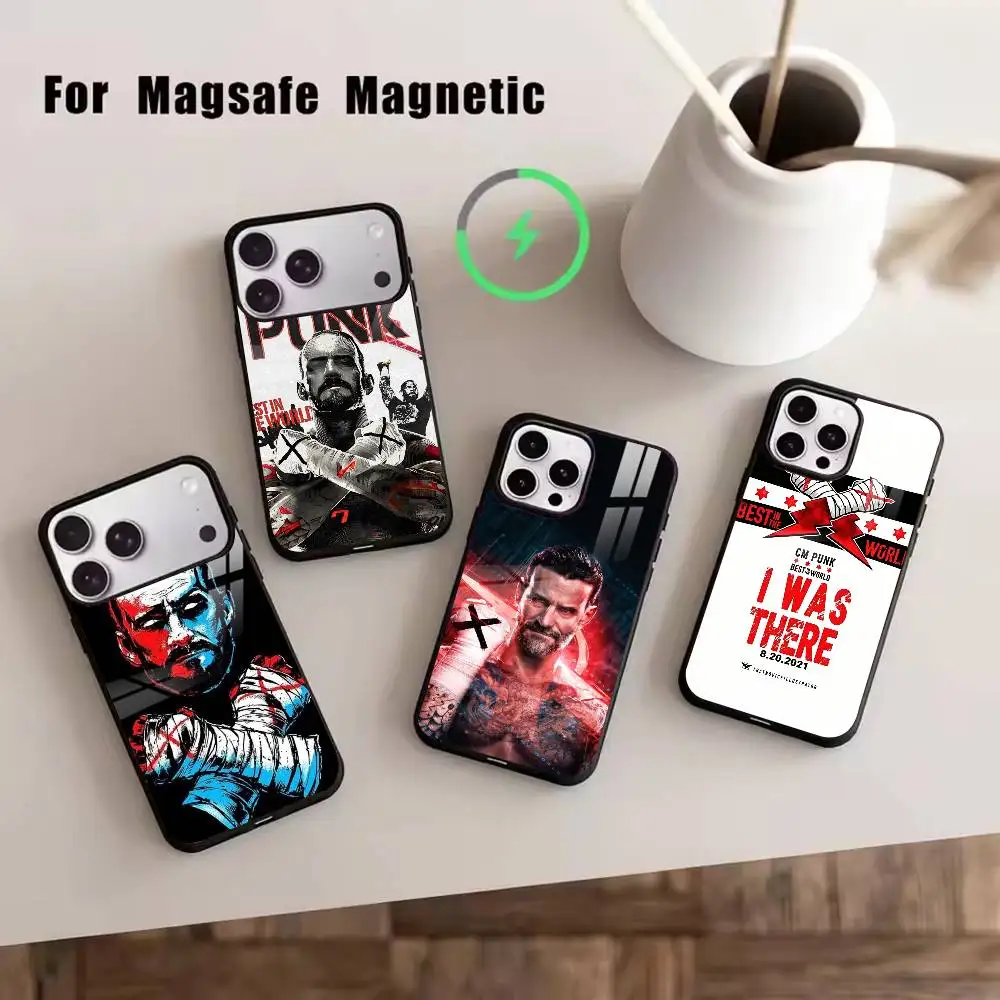 

CM P-Punk Phone Case For iPhone17,16,15,14,13,12,11 Plus,Pro Magnetic For Magsafe Wireless Charging