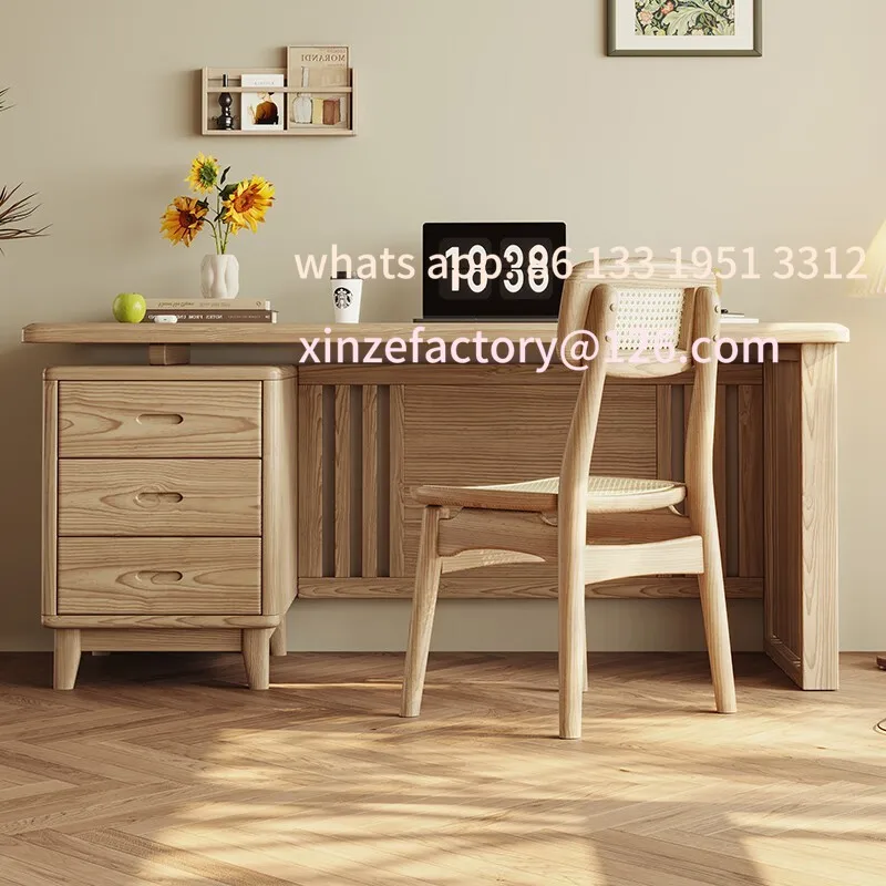 

Customizable ash wood desk simple modern office computer bedroom writing desk