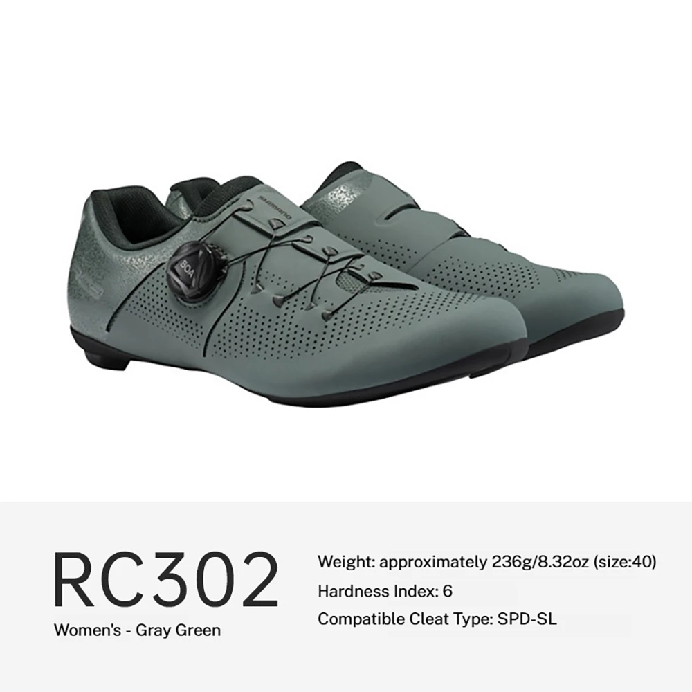 SHIMANO RC302 racefietschoenen, SPD-SL-schoenplaatjes, geschikt voor professionele racefietsen, heren- en damesmodellen, fietschoenen.