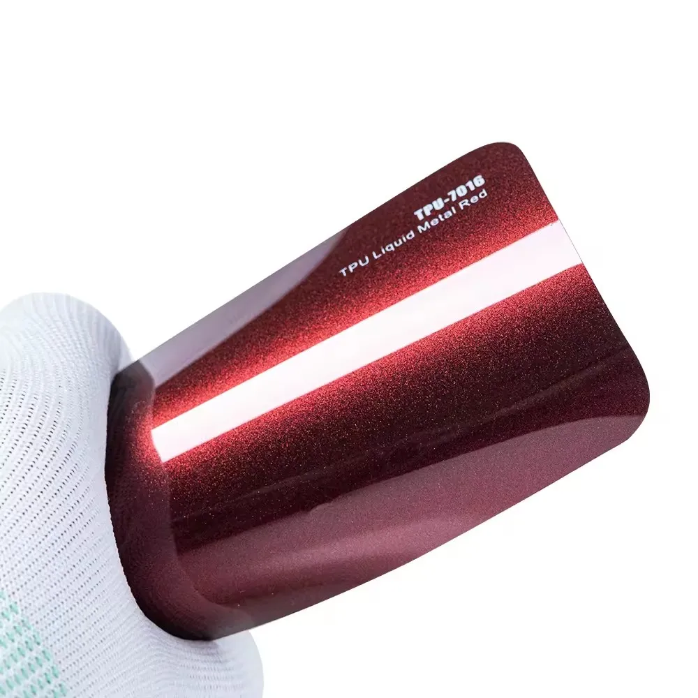 TPU Liquid Metal Red Colored Paint Protection Film Color PPF Self Healing TPU Car Wrap Film Car Anti Scratch Color PPF