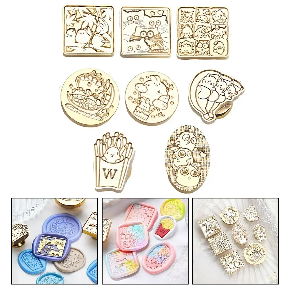 Pet Series Wax Seal Brass Carved Wax Stamp Head DIY Hand Account Wedding Invitation Decoration Craft Stamps For Cards Making