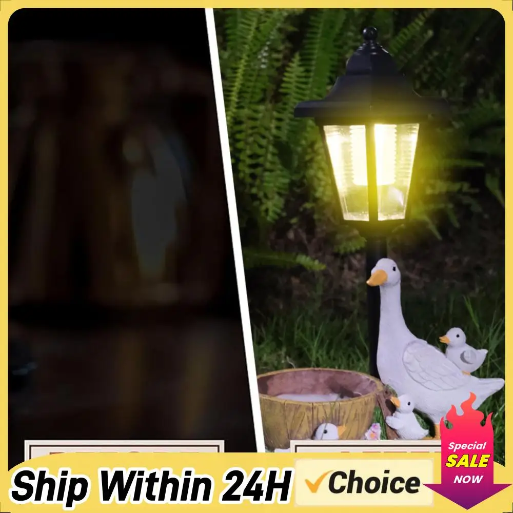 

Солнечная шестиугольная садовая лампа-скульптура из смолы, декоративный светильник для двора, патио, газона, уличного сада