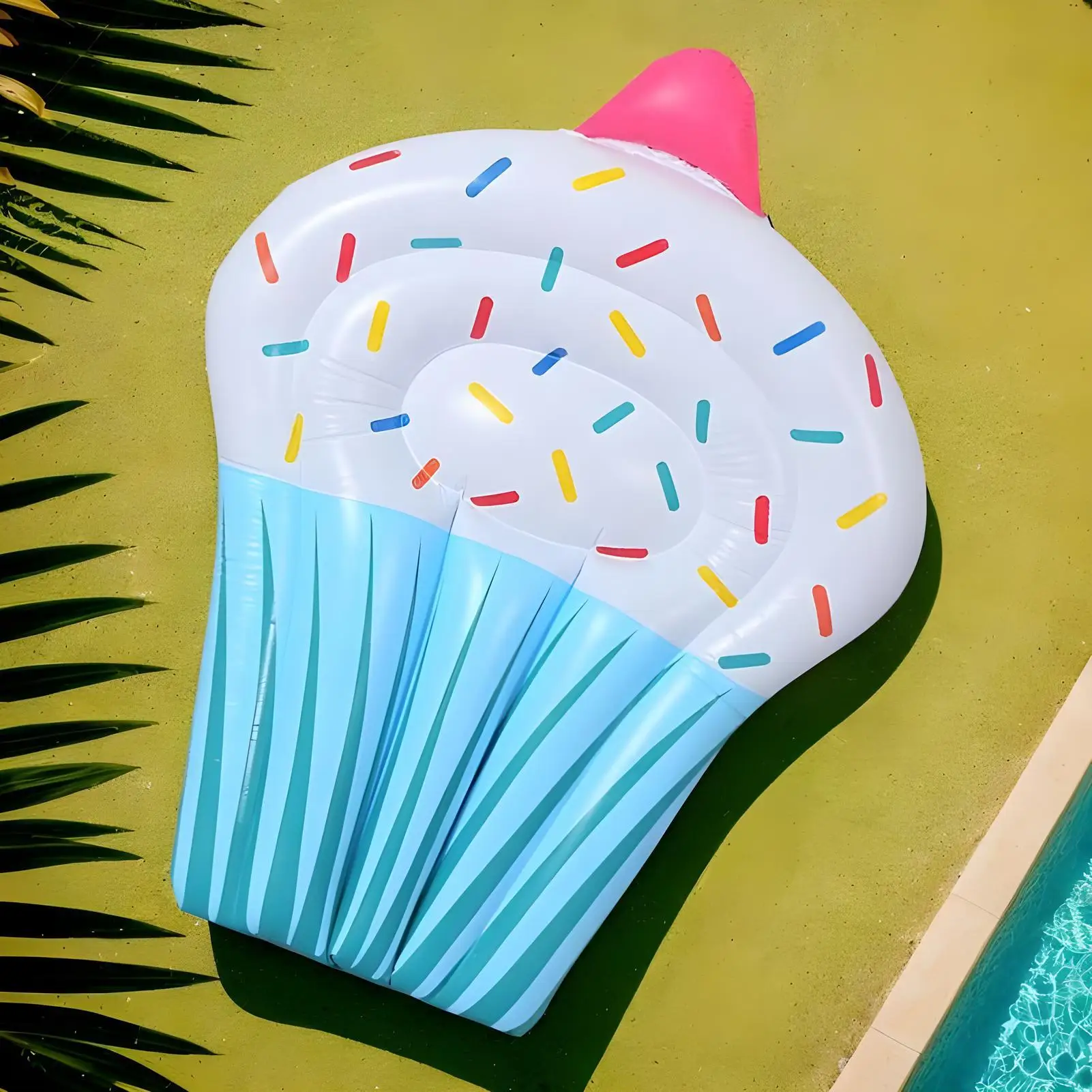 عوامات حمام السباحة على شكل كعكة يطفو لحمام السباحة حصيرة طوف السرير ألعاب عائمة وسادة صالة بولي كلوريد الفينيل لحديقة حمامات الشمس في الهواء الطلق