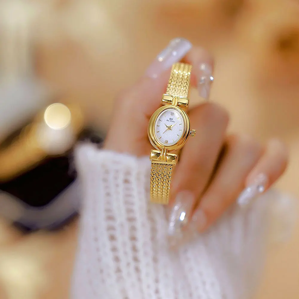 Golden Quartz Watch Wheat Ears Bracelet Watches For Women Small Dial Luxury Lady Wristwatch Female Clock Fashion Dress Gifts