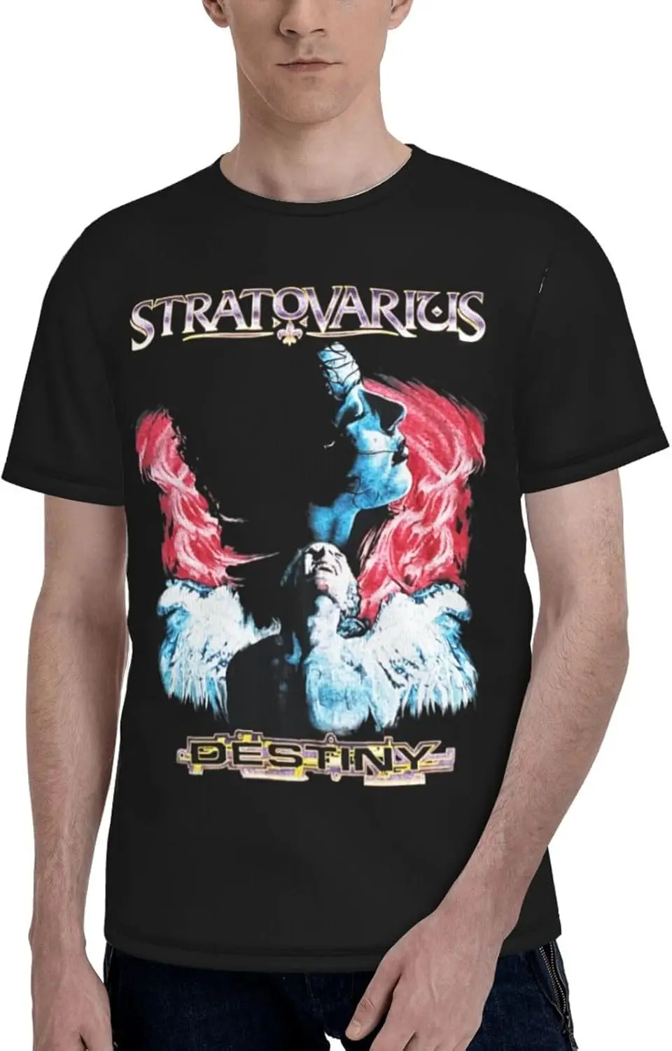 Stratovarius T-Shirt Men's Short Sleeve Casual Popularity Polyester Crewneck Tees Graphic T-Shirts