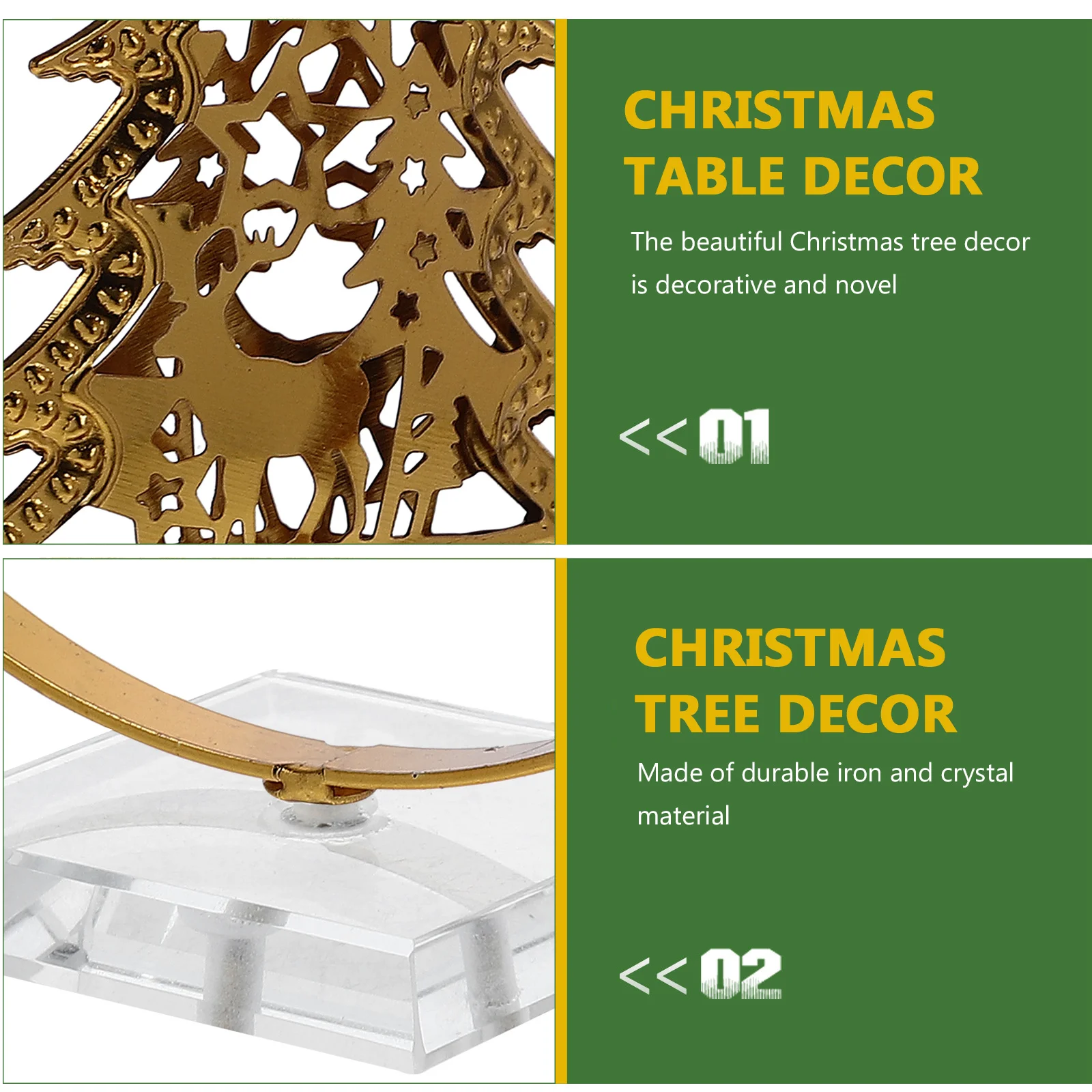 

Christmas Tree Table Decoration Decorative Metal Crystal Desktop Ornament Xmas Living Room Bedroom Xmas Desk Decor