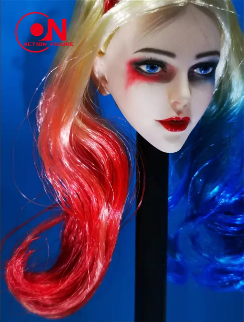 Babyface 1/6 Skala Joker Mädchen Kopf Sculpt Haar Transplantation Clown Kopf Carving Fit 12'' Weibliche Soldat Blass Action Figur körper