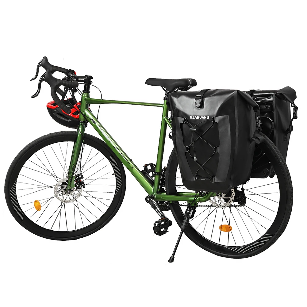 กระเป๋าท้ายรถขนาด 25 ลิตร กระเป๋าตาข่ายแบบปรับได้ กระเป๋าใส่จักรยาน ความจุขนาดใหญ่ กระเป๋าสะท้อนแสงสำหรับกีฬากลางแจ้ง