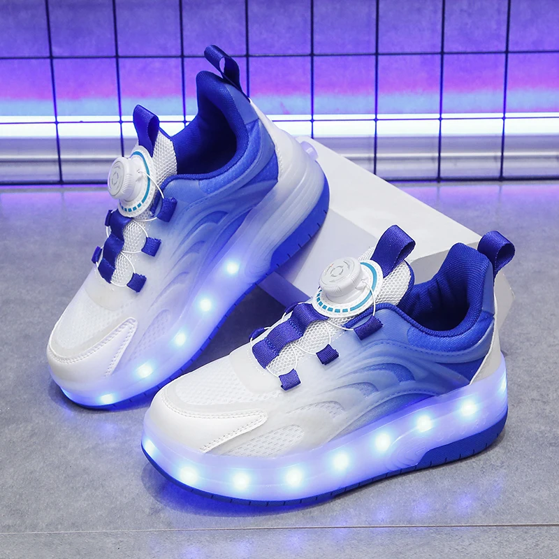 

Kids' 4-Wheel Roller Sneakers (2025 New): Invisible Heelys – Boys' & Girls' Student Sports Skating Shoes