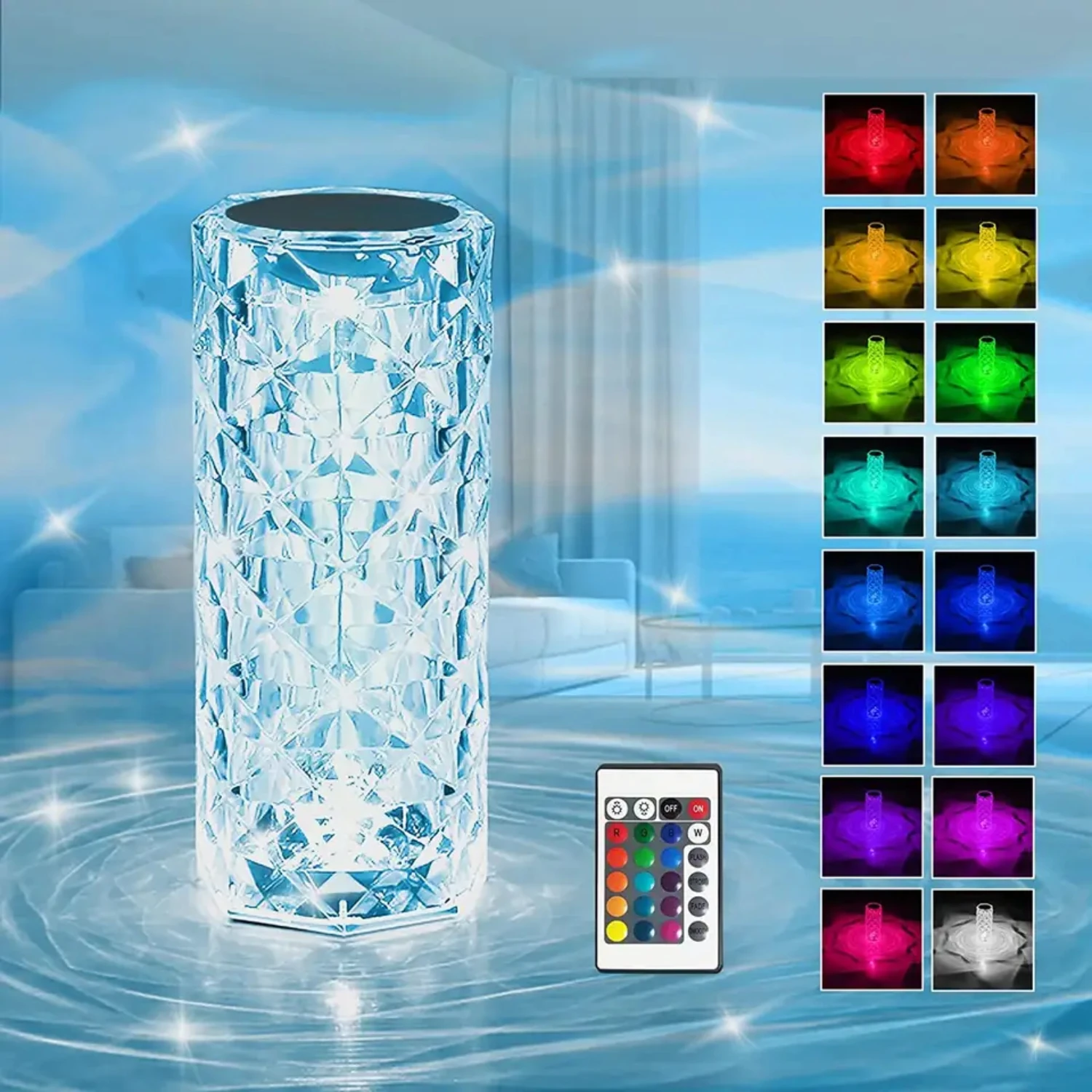 Transform Your Space with Stunning, Romantic, and Enchanting USB LED Crystal Rose Light Projector in 3/16 Gorgeous Colors - Expe