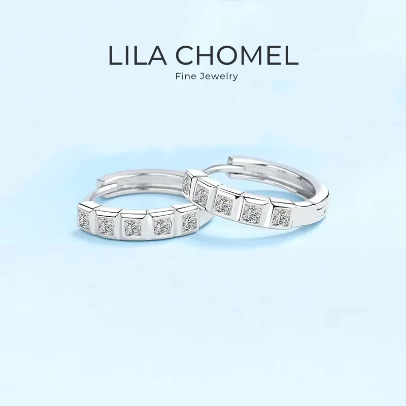 

Classic 18K White Gold Hoop Earrings Women Birthday Gift Fine Jewelry Girl Wedding 0.8CT Moissanite Diamond Daughter Adult's Day