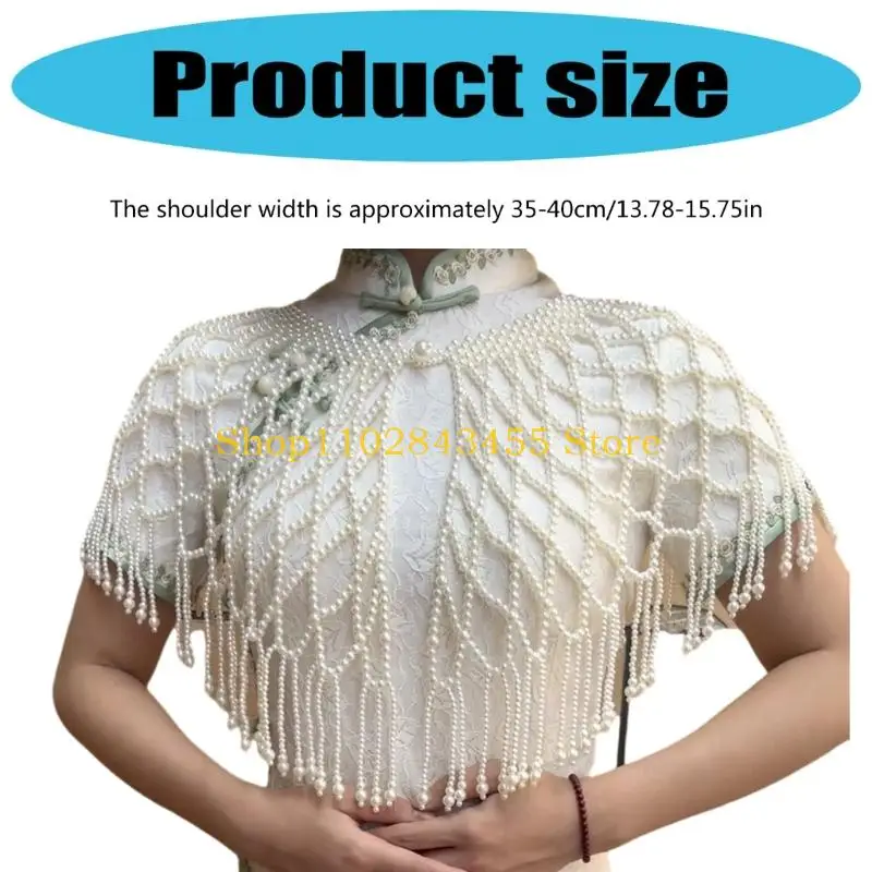 49MC Flapper Pearls Chain Ombro Drape Vestido noite Companion Luxurious Body Chain