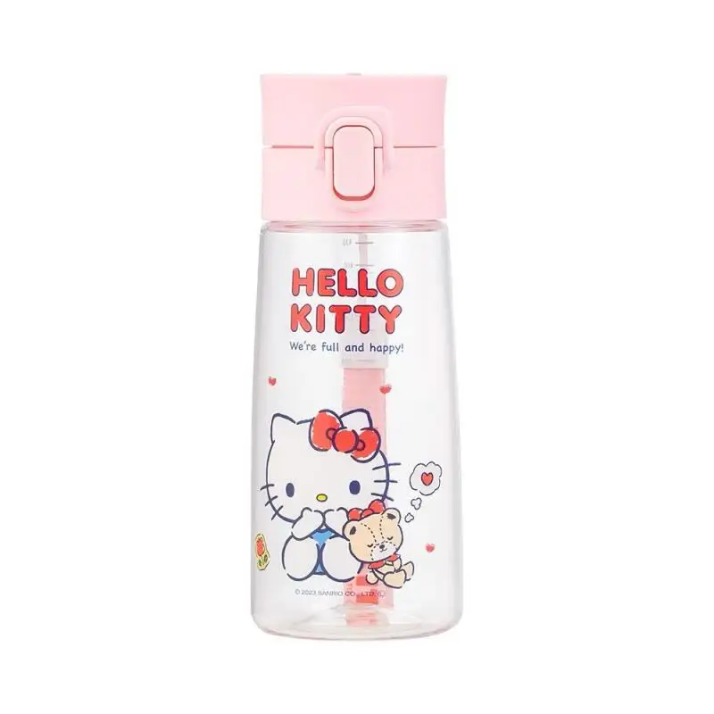 

Sanrios Hello Kittys Direct Drinking Exercise Cup Girl 470Ml with Lifting Rope Portable Cartoon Graduated Double Drinking Mouth