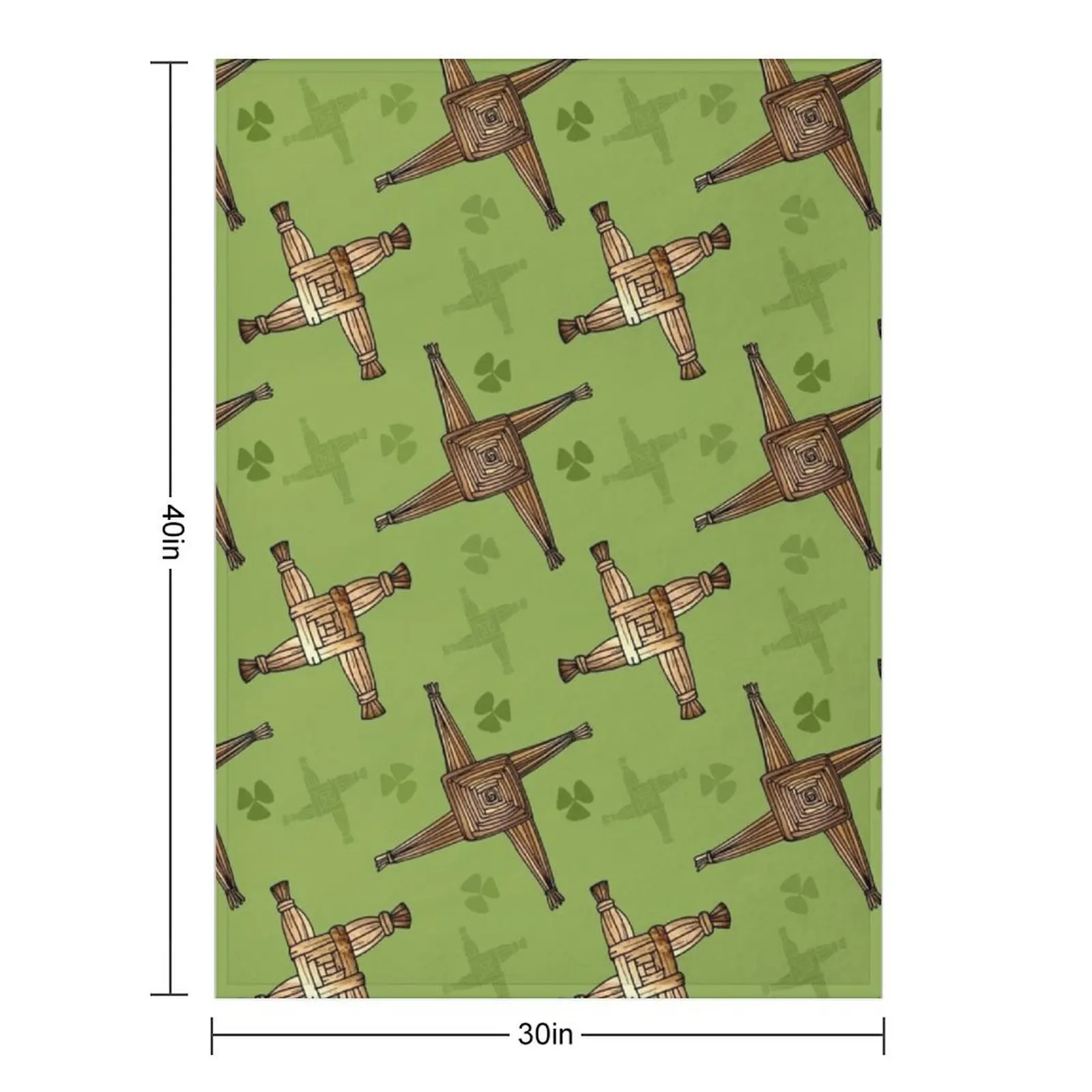 Saint Brigid's Cross and Shamrocks Throw Blanket Summer Fashion Sofas Luxury St halloween Blankets
