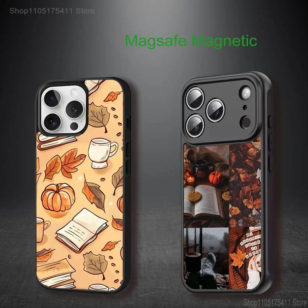 

Autumn Leaves PumpkinS Phone Case For iPhone 17,16,15,14,13,12,11,Pro,Max,Plus,Mini,SE4,E Magnetic Magsafe Wireless Charging