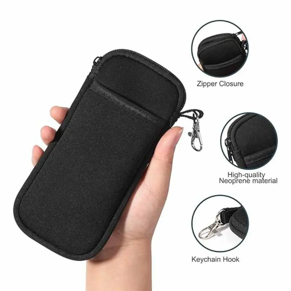 

Soft Portable Glasses Case with Buckle Wear-resistant Storage Bag Portable Ultralight Zipper Phone Bag Mobile Phone Storage