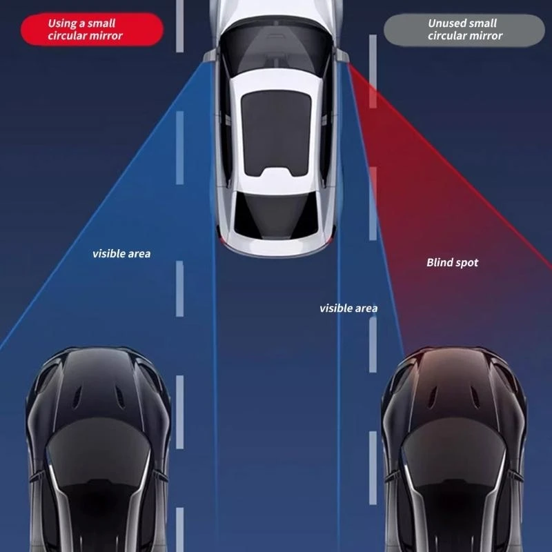 سلامة السيارة زجاج المنطقة العمياء المحدبة دوران 360 درجة مقاوم للماء عدسة زاوية واسعة ملحقات السيارة ABS والزجاج #5
