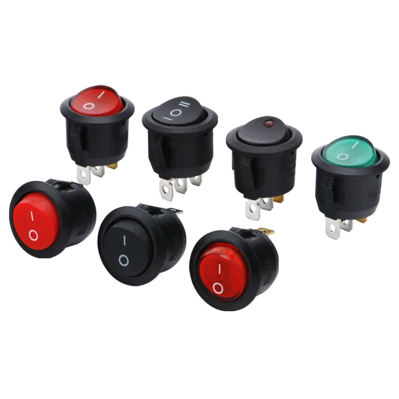 

5 PCS ON/OFF Round Rocker Switch LED illuminated Car 6A 250V / 10A 125V 2/3PIN Push Button Switch 20MM