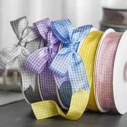Small Lattice Ribbon Diy Handmade Bow Hair Ornament Ribbon Fabric Webbing Costume Holiday Party Decoration Wedding Arrangement