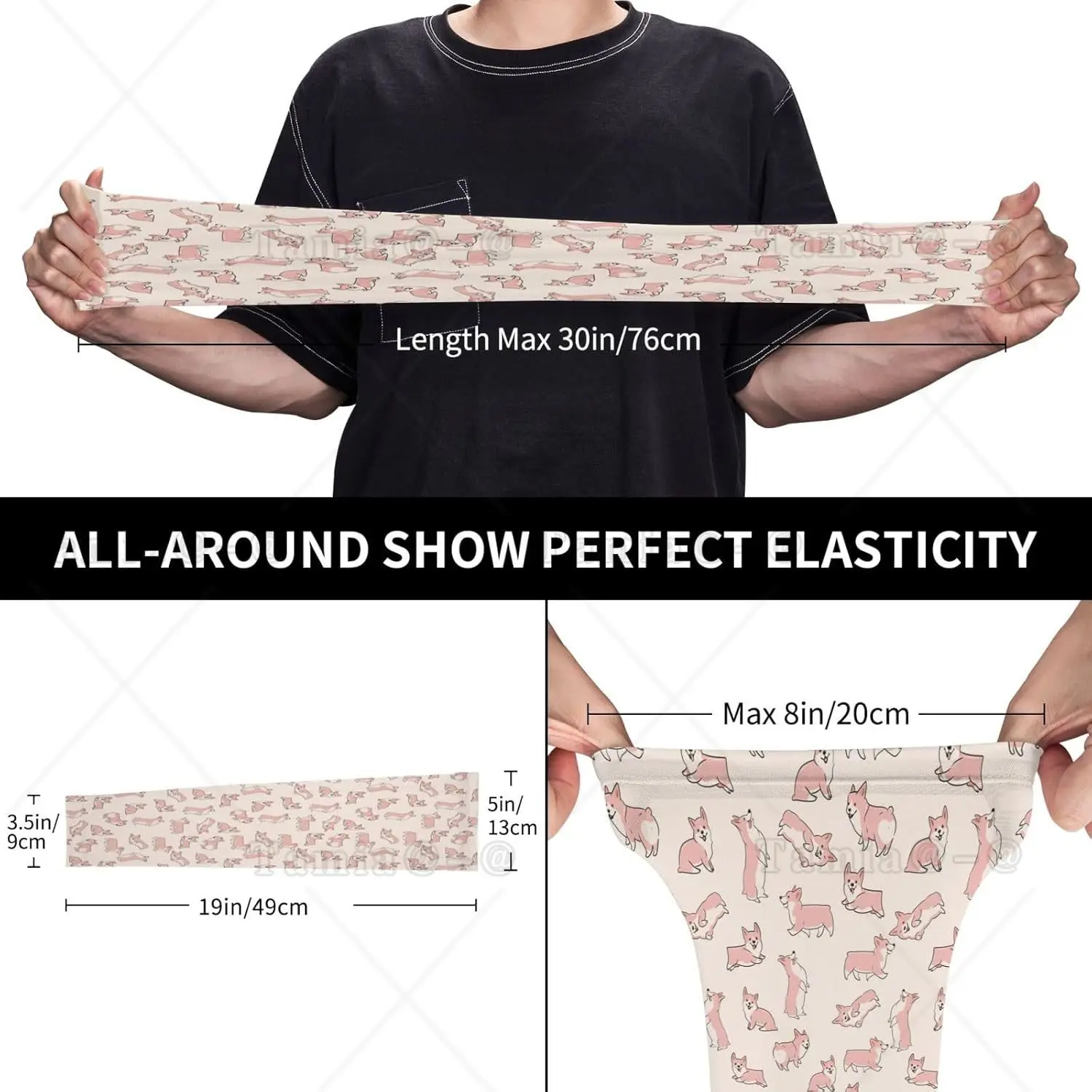 Manicotti rinfrescanti per uomo donna Protezione UV Simpatico cane Corgi Divertenti maniche per tatuaggi per coprire le braccia Compressione da giardinaggio