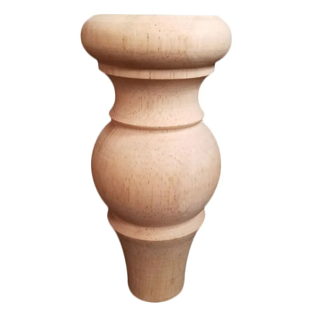 1PC 15cm Kawaii Furniture Real Wood Carving Ark Leg Circular Wooden Foot Decoration Cylindrical Ball Applique Vintage Home Decor