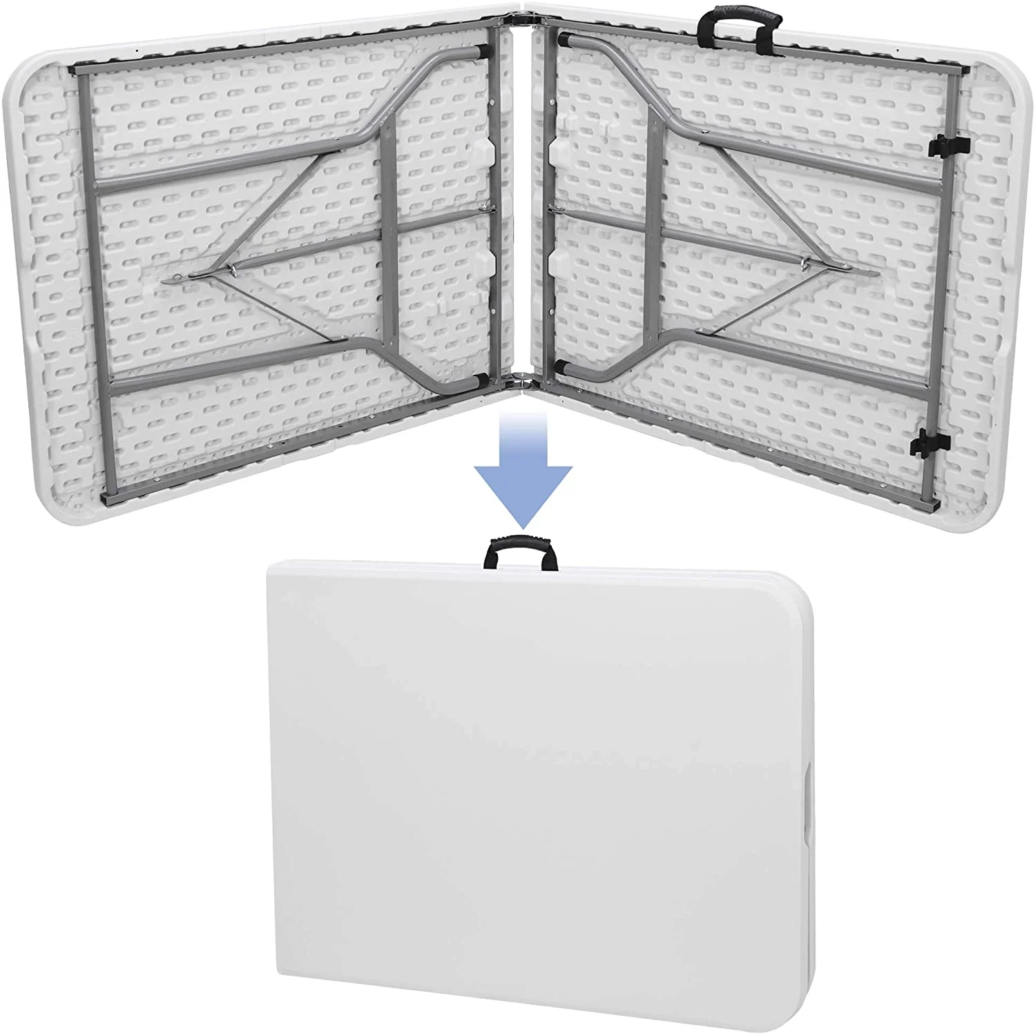 Imagem -02 - Mesa Dobrável Plástica para Acampamento ao ar Livre e Jardim Portátil 6ft 180cm Atacado