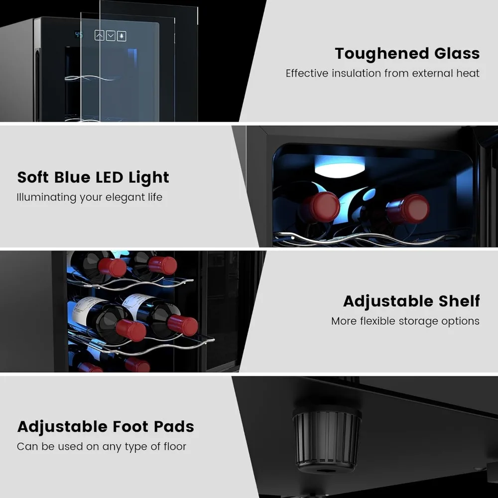 Vrijstaande Wijnkoelkast Met 46-66 ℃ Digitale Temperatuurregeling, Aanrecht Wijnkoelkast Voor Wijn