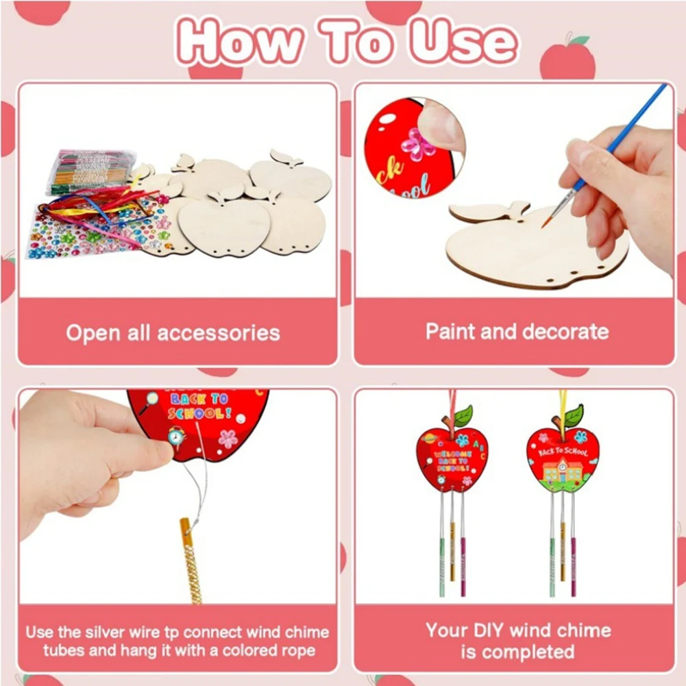 أعلى بيع الأطفال الرياح الرنين الحلي DIY رسمت عيد ميلاد حزب النشاط الفني تزيين مُثبت