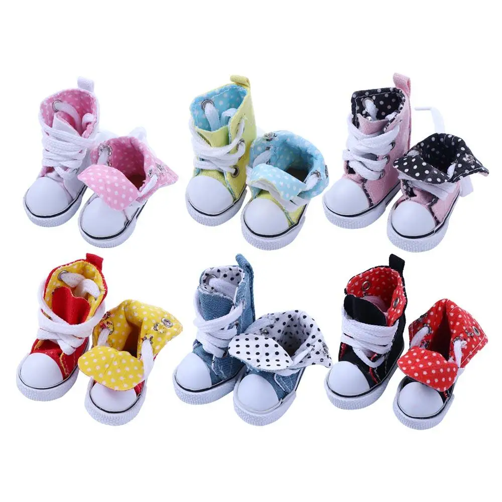 Doll Accessories Fashion High Top 5cm Casual Mini Toy Mini Shoes Doll Canvas Shoes BJD Doll Shoes Sneaker Doll Shoes