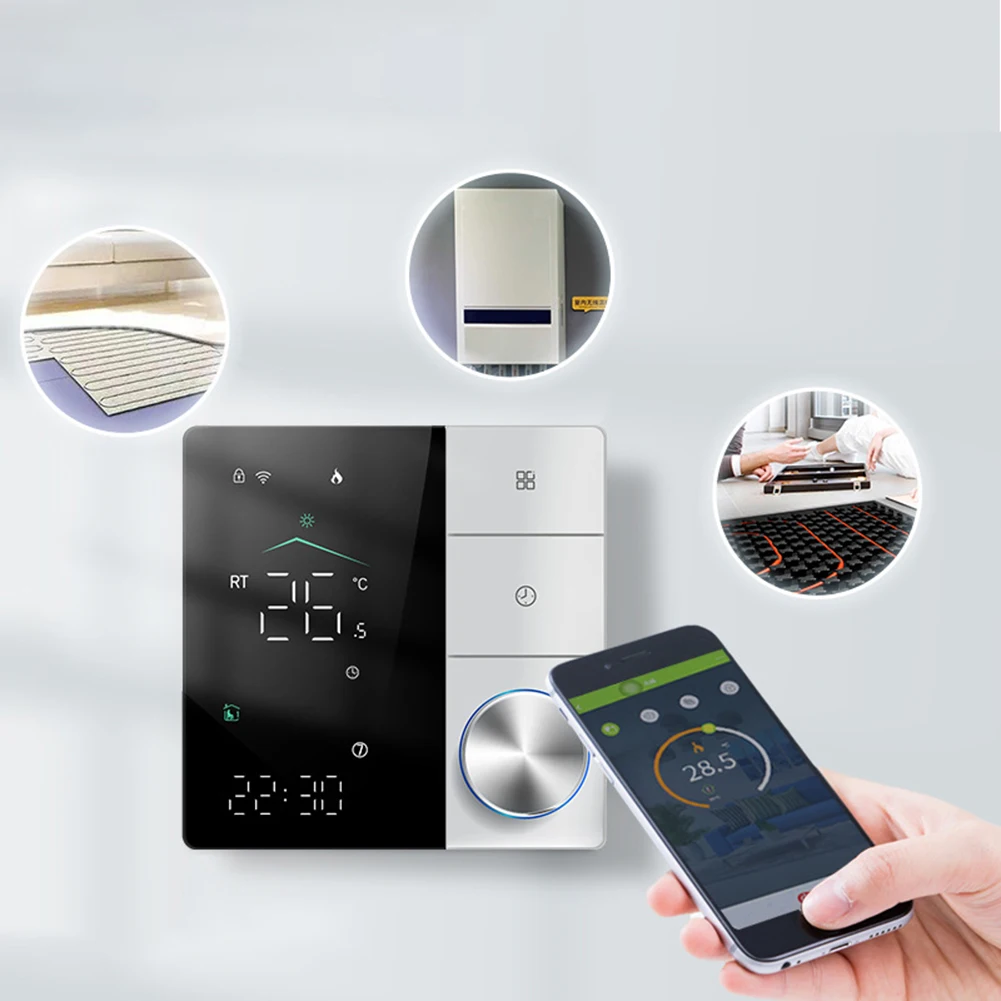 

Электрический нагревательный термостат с умной ручкой с доступом WLAN и программируемым расписанием отопления для индивидуального контроля температуры