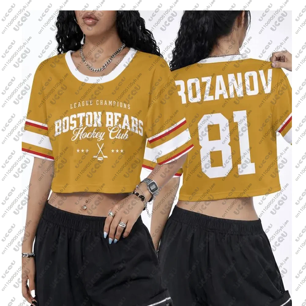 

Футболка-кроп-топ для девочек с принтом Rivalry, хоккейная майка Rozanov Hollander, футболка Connor Storrie, футболка Ilya Shane 81, футболка Football Moto