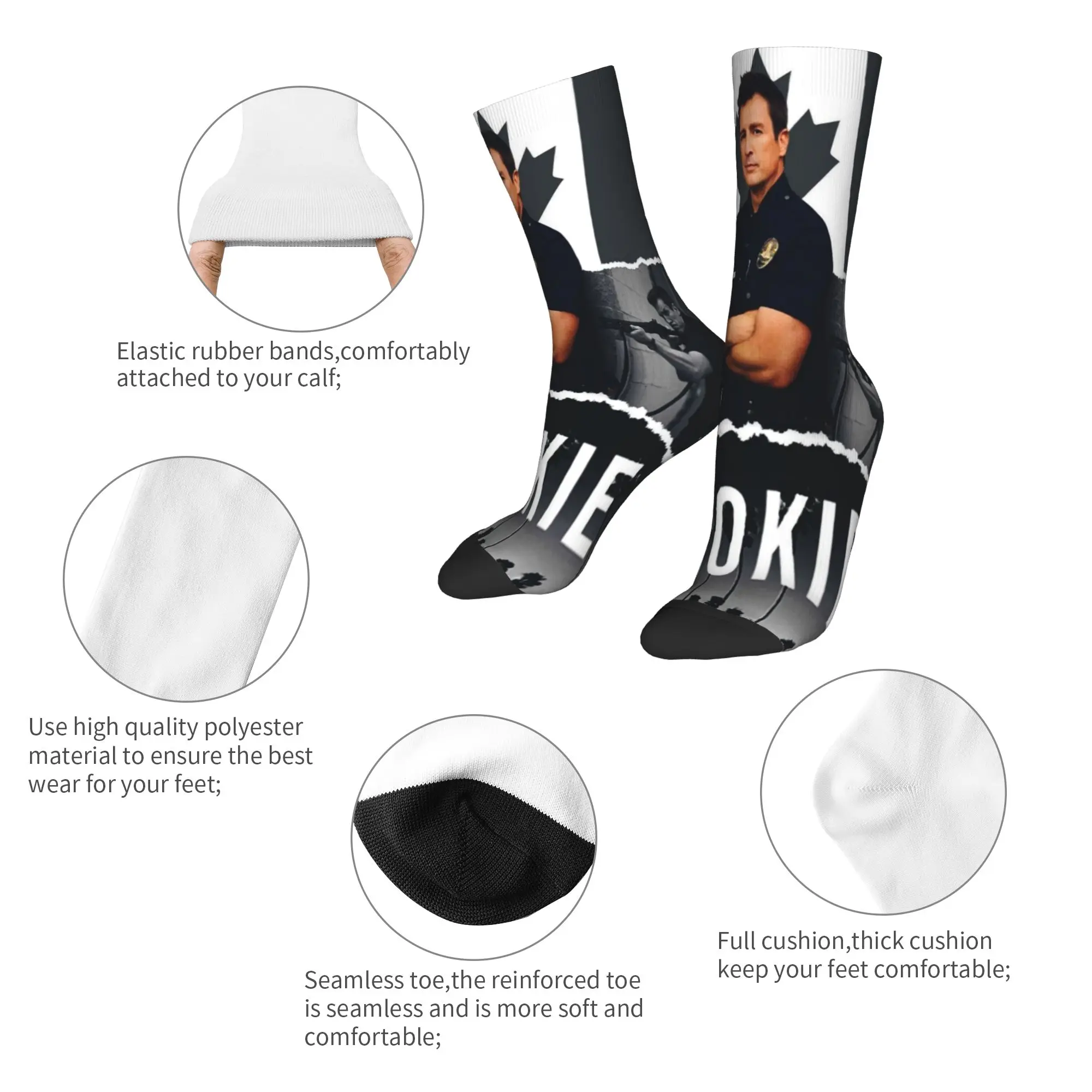 The Rookie Tv Show Socks جوارب الخريف الترفيه الرجال تنفس الجوارب تصميم الرياضة في الهواء الطلق جوارب غير قابلة للانزلاق