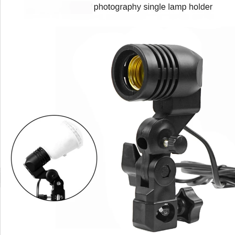 Light Lamp Photo Studio E27 AC Socket Photography 1.8M Cable Cord Bulb Stand With Umbrella Holder Bulb Mount US Plug