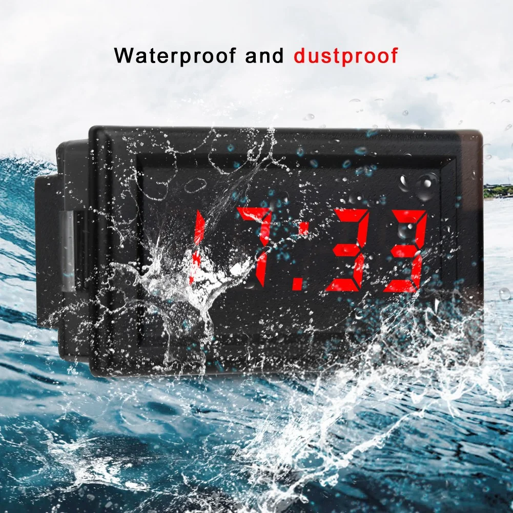 Car Digital Clock LED Digital Display Clock Clock DC4.5-30V Waterproof Dustproof Car Auto Electronic Clock LED Digital Display