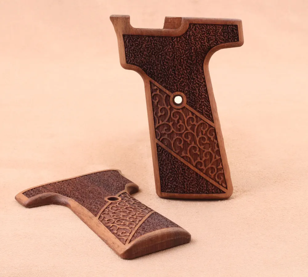 KSD Brand Webley & Scott 1911 (7.65mm) Compatible Walnut Grip Double-Checkering