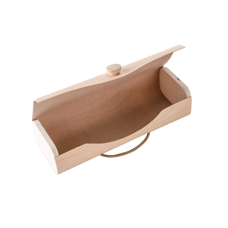 Portable Wooden Sunglasses Box Case Eye Glasses Clam Shell Protector