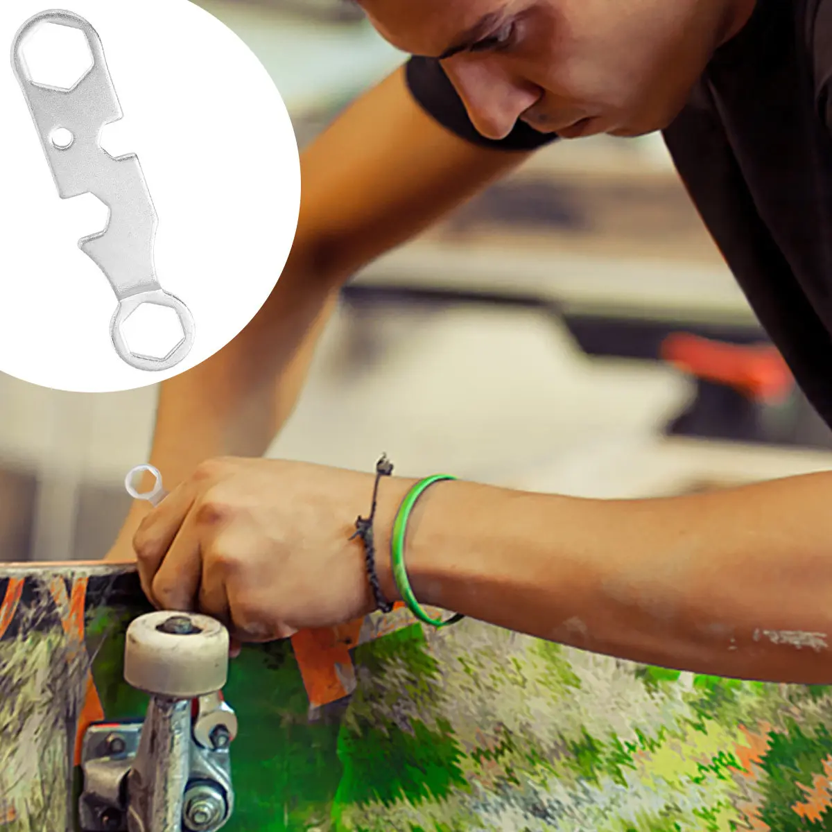 

Набор из 4 промышленных инструментов для скейтборда: универсальный металлический ключ для ремонта, регулировки колес и осей (траков)