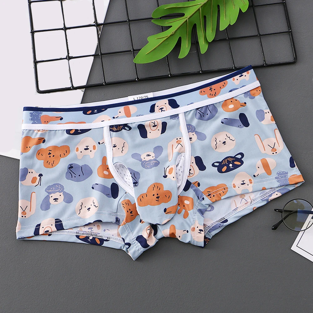 Cute Pattern Printshorts Mens Mid-rise Elephant Nose Underwear Briefs Sheath Cover Up Pouch Shorts New Underpants