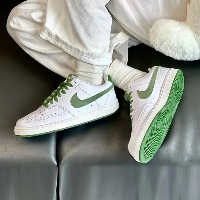 Nike color blanco verde Court Vision Low zapatos de tabla casuales versátiles clásicos Hombres y mujeres con los mismos modelos