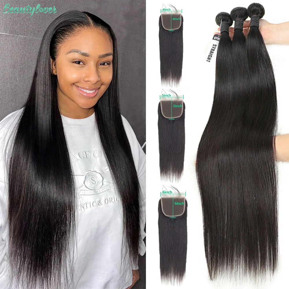 

5x5 6x6 Пучки и застежка человеческих волос 40-дюймовые прямые пучки человеческих волос и застежка 12A Пучки человеческих волос с застежкой 4x4