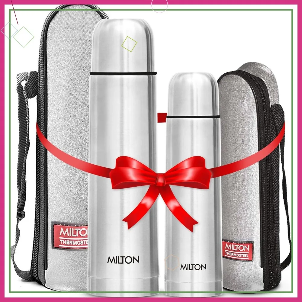 

Stainless Steel Insulated Water Bottle, 34 oz & 16 oz, Double Walled for Hot and Cold Drinks with Flip Lid