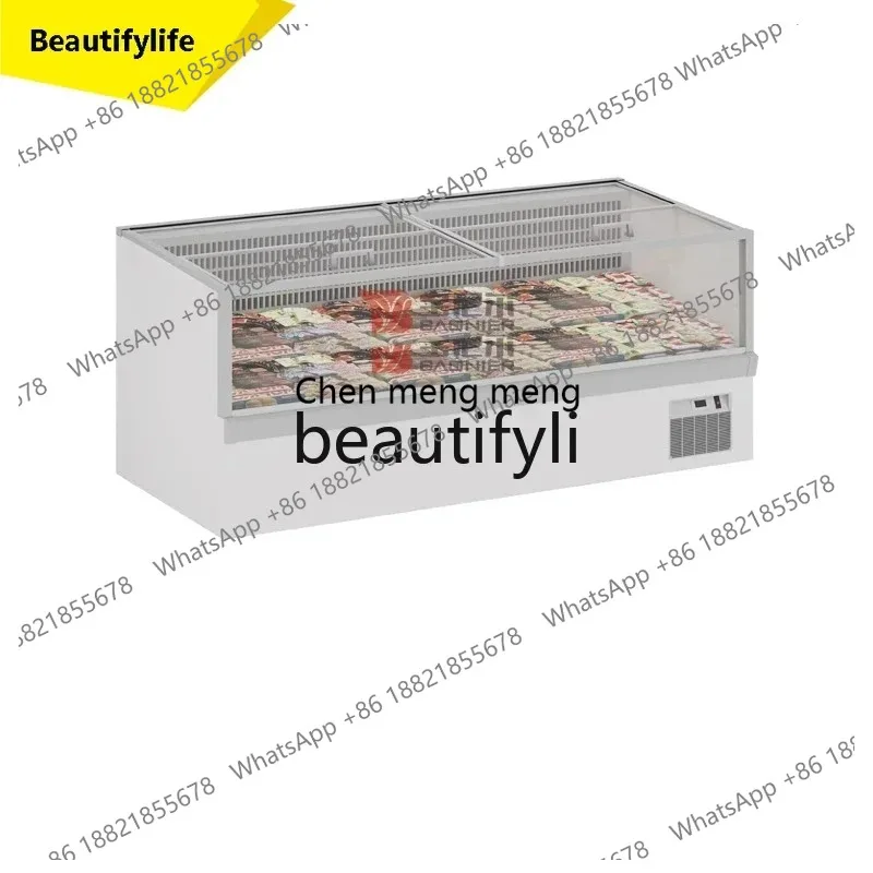 Supermarket Ice Cream  Display Freezer Commercial Large Capacity Window Freezer Frost-Free Combination Island Freezer ss26