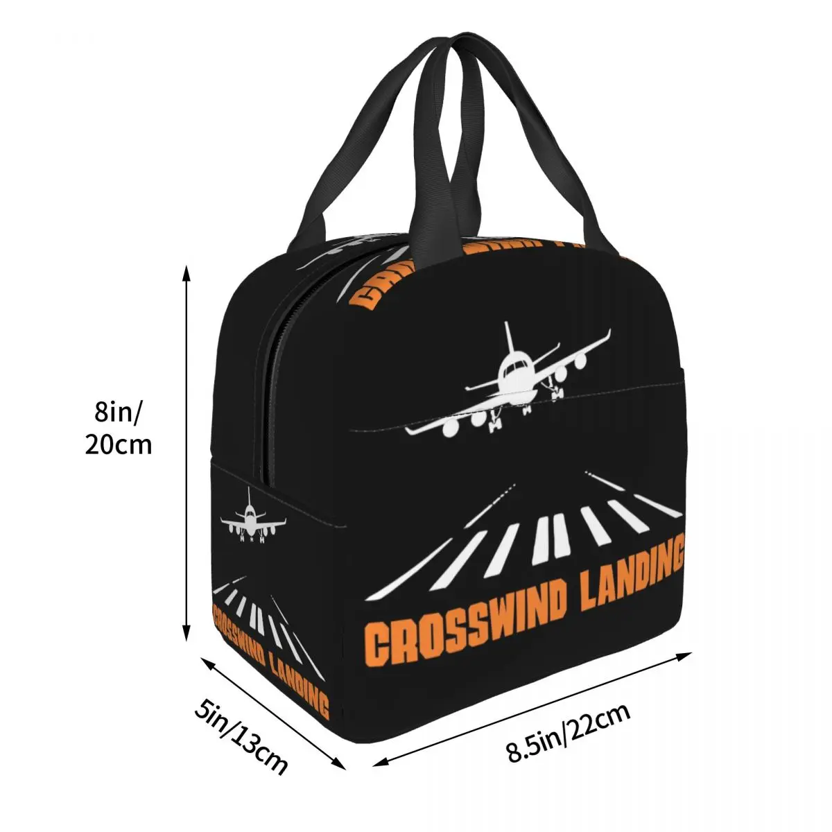 Airplane Crosswind Landing Lunch Bags Insulated Bento Box Lunch Tote Resuable Picnic Bags Thermal Bag for Woman Kids Office