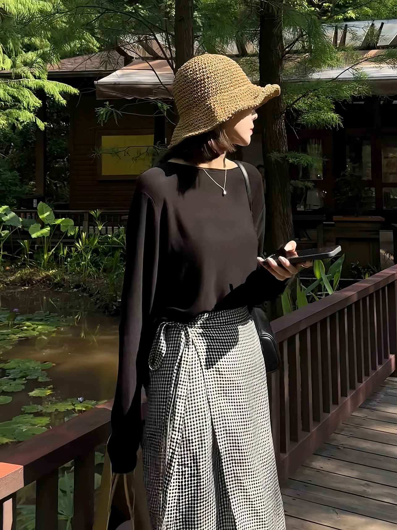 

Женский топ Zhou Lazy Simple, весна-лето, новый, однотонный, повседневный, универсальный, с круглым вырезом, длинный рукав, без рукавов, футболка